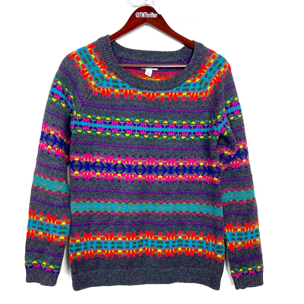 Old Navy Multicolor Crew Neck Sweater
